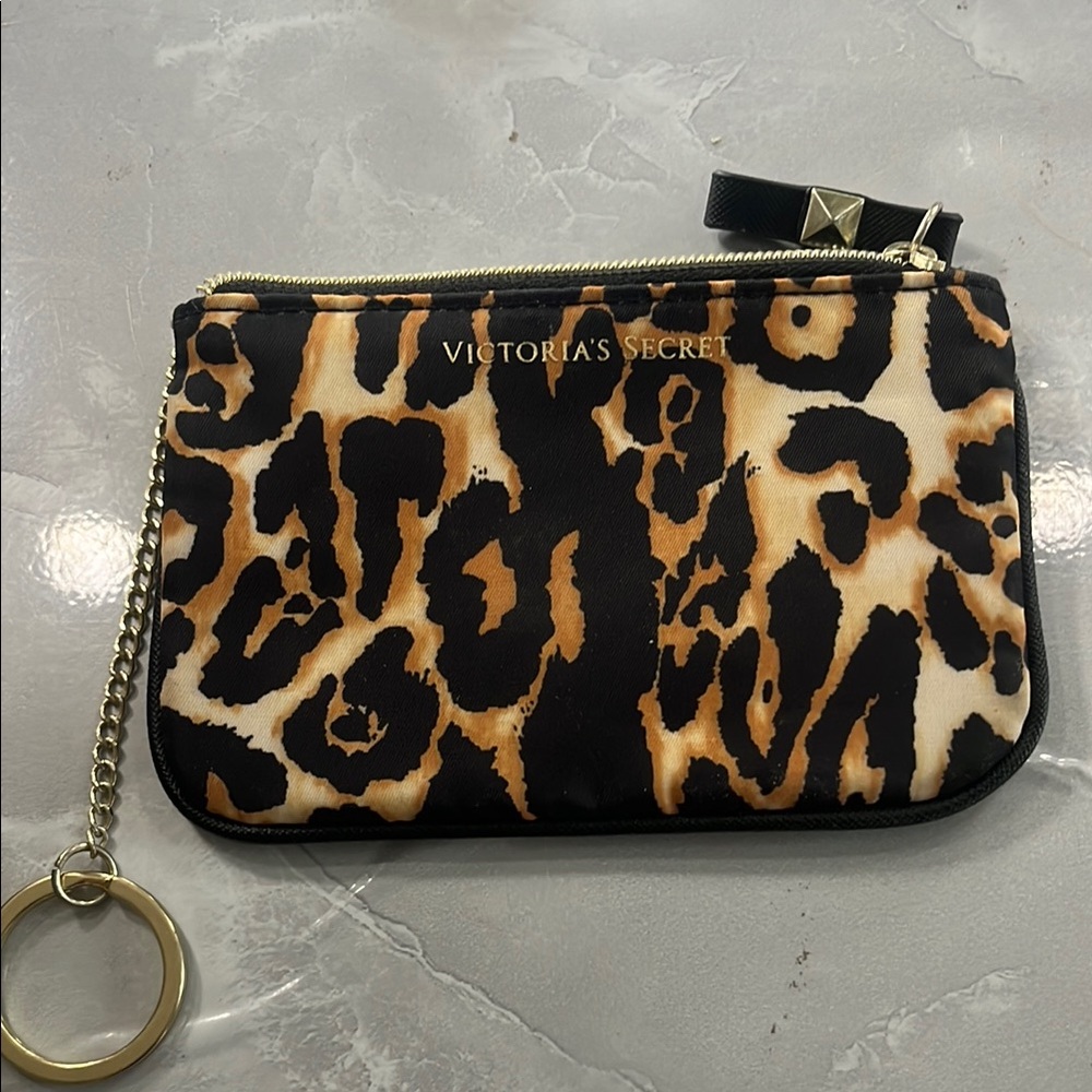 Victoria's Secret Animal Print Wristlet with Gold Chain
